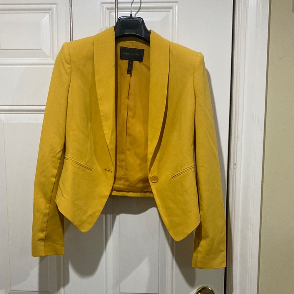New BCBG Maxazria Bowie yellow blazer - Picture 4 of 9